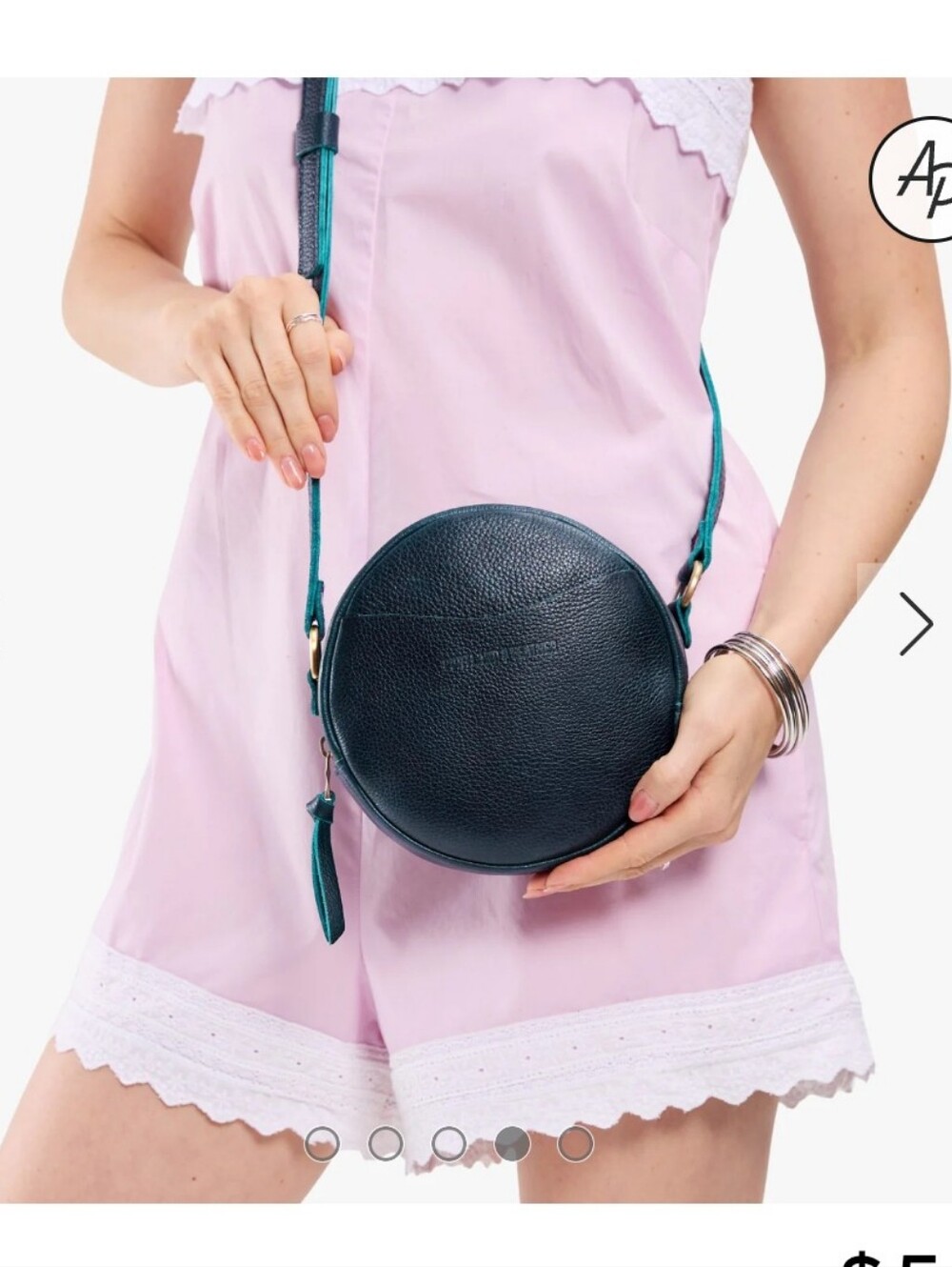 Portland Leather Small Circle Crossbody Bag In Lagoon
